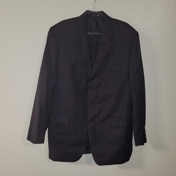 Ralph Ralph Lauren‎ Blazer Sportcoat Mens 48L Brown Pinstripe Wool Vintage 1998 - Picture 1 of 16